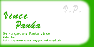 vince panka business card